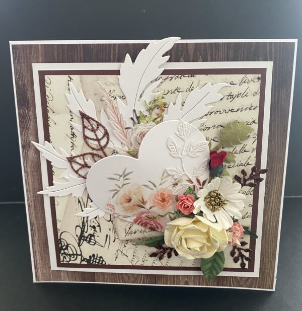 Floral card  heart centre-Any occasion - Image 2