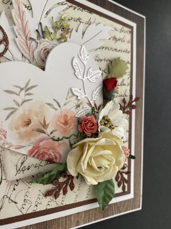 Floral card  heart centre-Any occasion - Image 3