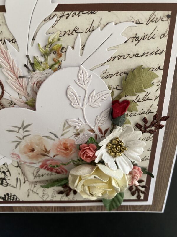 Floral card  heart centre-Any occasion - Image 4