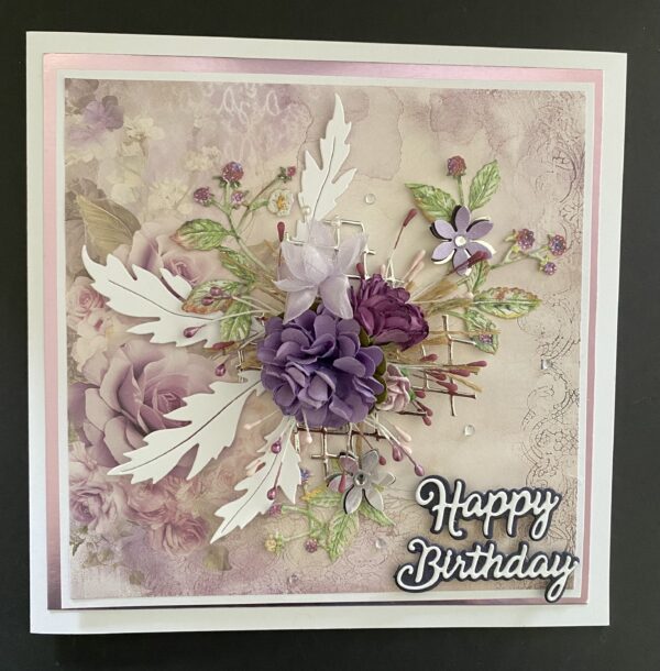 Floral Birthday card - Lilac/Purple - Image 2