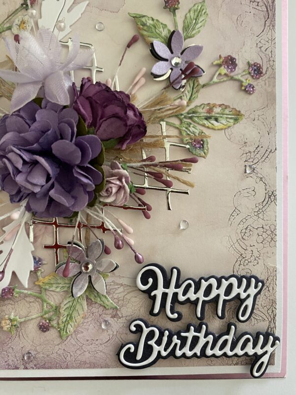 Floral Birthday card - Lilac/Purple - Image 5