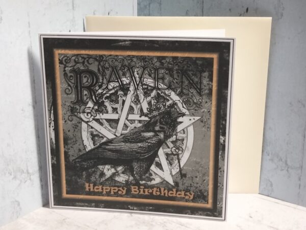 Raven (Black) Happy Birthday Card