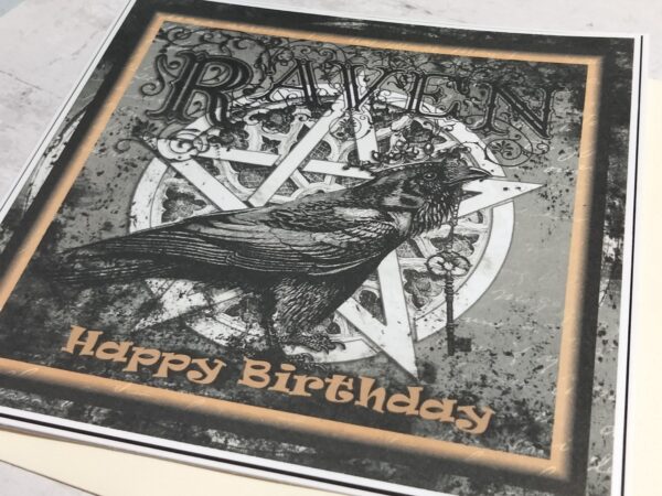 Raven (Black) Happy Birthday Card - Image 3
