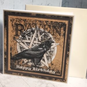 Raven (Brown) Happy Birthday Card