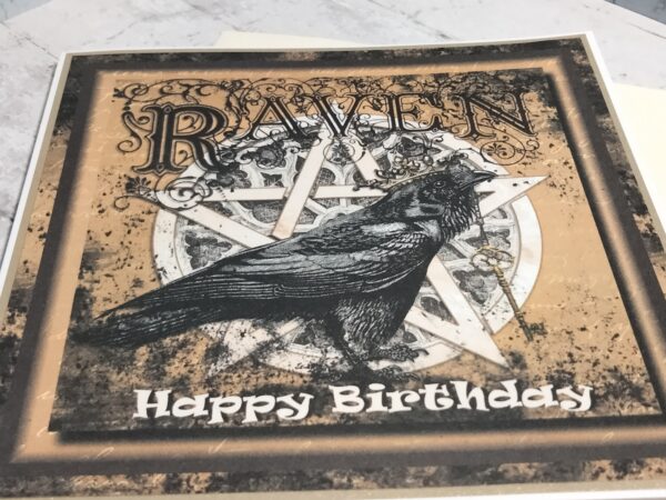 Raven (Brown) Happy Birthday Card - Image 3