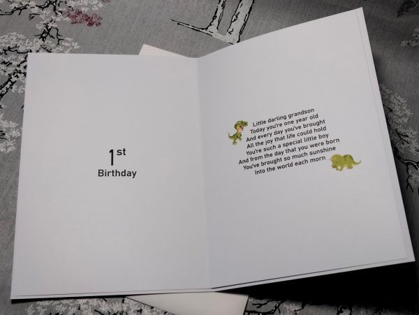 Cute Dinosaur - Birthday Card  ( Choice of Personalisation ) - Image 2