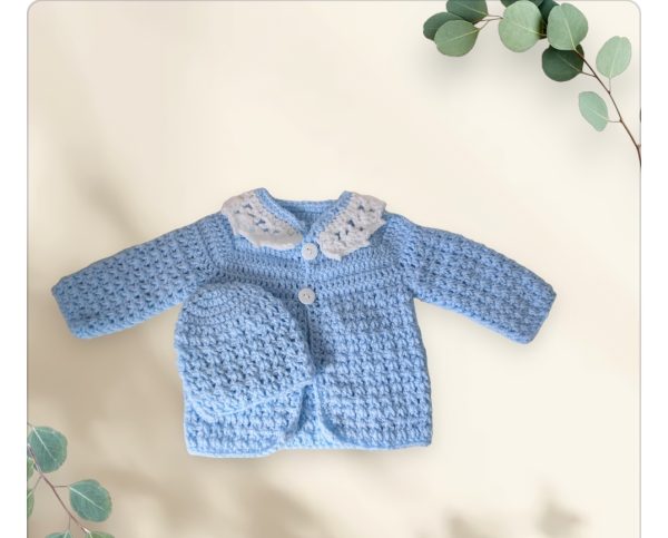 Baby boy cardigan and hat set