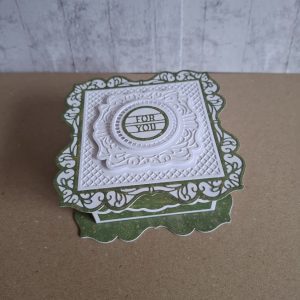 Olive Green And White Gift Box