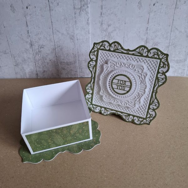 Olive Green And White Gift Box - Image 3