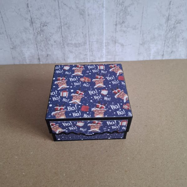 Christmas Gift Box (blue - ho ho ho) - Image 2