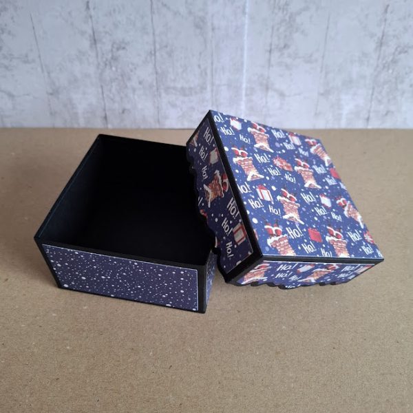 Christmas Gift Box (blue - ho ho ho) - Image 3