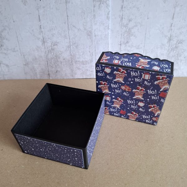 Christmas Gift Box (blue - ho ho ho) - Image 4