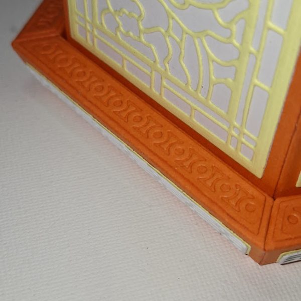 Tall Hexagonal Gift Box ( orange, yellow & white ) - Image 3