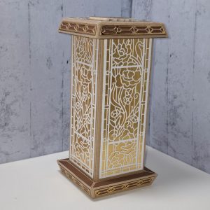 Tall Rectangle Gift Box ( white, gold & brown )