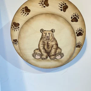 Sitting Bear in pyrography (I)