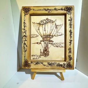 Steampunk Balloon.  Framed Artwork. (I)