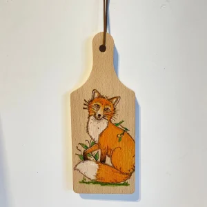 The Fox. Artwork on board. Pyrography. (I)
