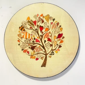 Tree of Hearts. A pyrography (I)