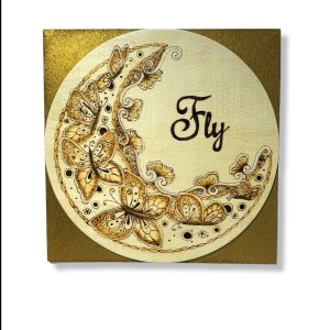 Fly. A pyrographed piece (J)