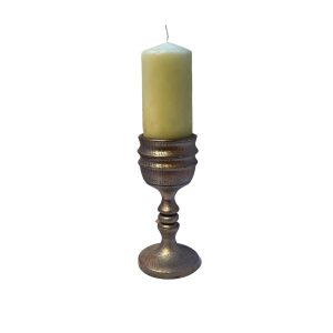 Large candlestick in opaque Glittery Pink (H)