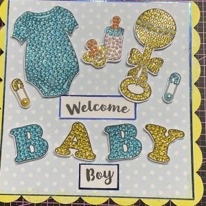Crystal art new baby card