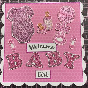 Crystal art new baby card
