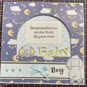 Peekaboo baby boy card