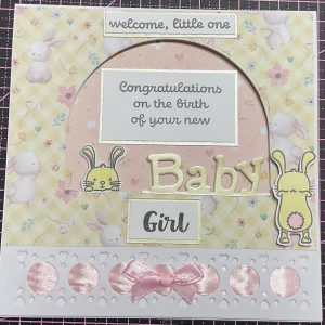 Peekaboo baby girl card