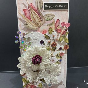 Floral Tall Birthday Card