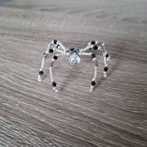 Black and Silver Beaded Spider