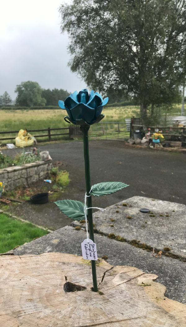 handcrafted blue rose