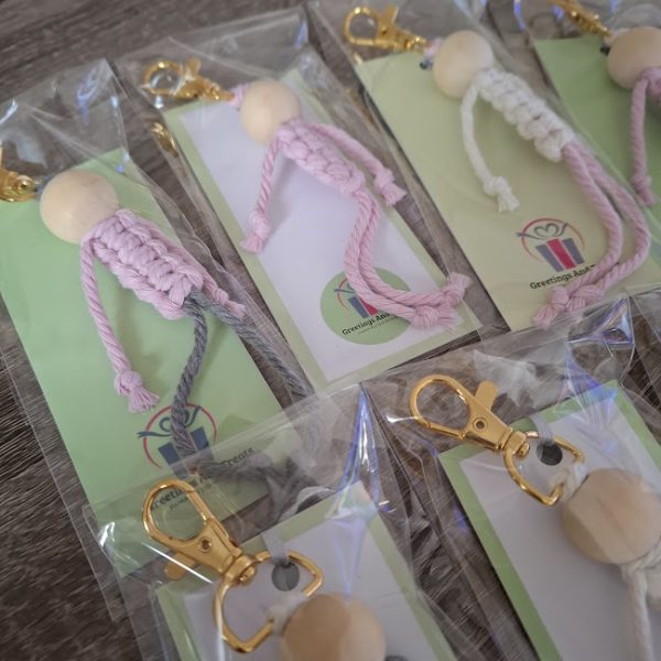Macrame Doll Key Charm - Image 3