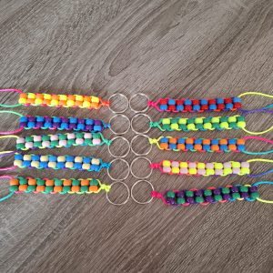 Double Beaded Fidget Keyring (Multi Coloured Cord)