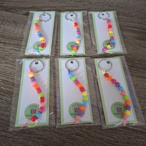 Single Beaded Fidget Keyring (Multi Coloured)