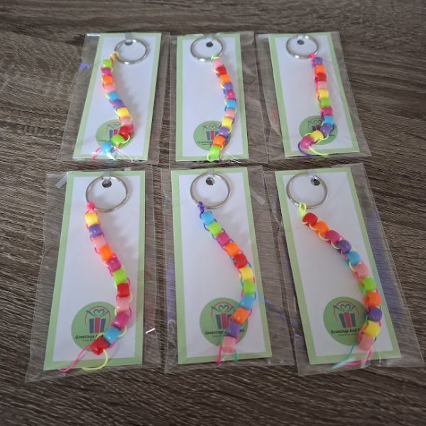 Single Beaded Fidget Keyring (Multi Coloured)
