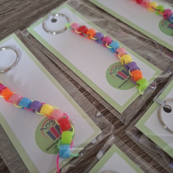 Single Beaded Fidget Keyring (Multi Coloured) - Image 4
