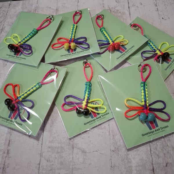 Macrame Dragonfly Keycharm (Multi Coloured Cord) - Image 8