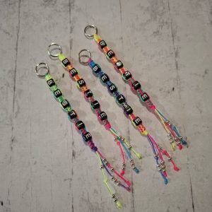 Macrame Personalised Keyring (Multi Coloured Cord)