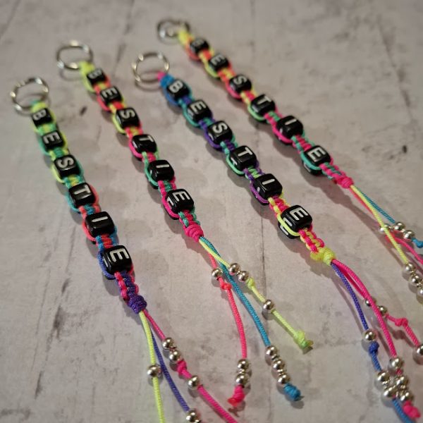 Macrame Personalised Keyring (Multi Coloured Cord) - Image 3