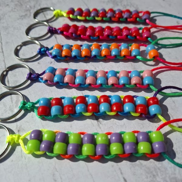 Double Beaded Fidget - Pastel Shades (Multi Coloured Cord) - Image 2
