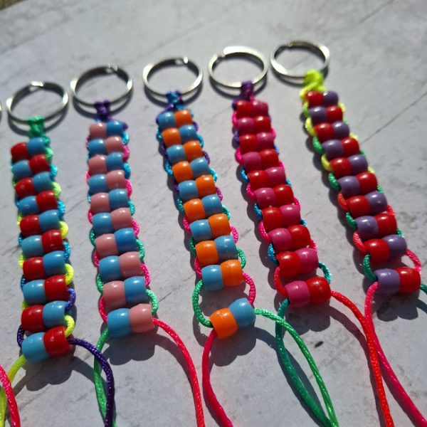 Double Beaded Fidget - Pastel Shades (Multi Coloured Cord) - Image 3