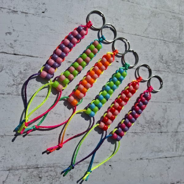 Double Beaded Fidget - Pastel Shades (Multi Coloured Cord) - Image 4