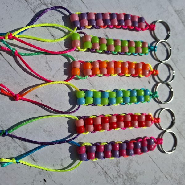 Double Beaded Fidget - Pastel Shades (Multi Coloured Cord) - Image 5