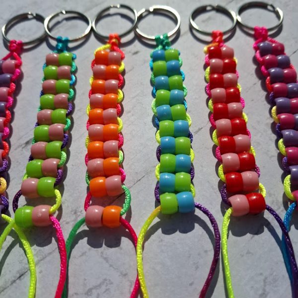 Double Beaded Fidget - Pastel Shades (Multi Coloured Cord) - Image 6