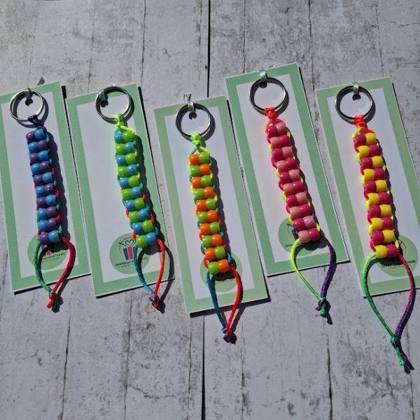 Double Beaded Fidget - Pastel Shades (Multi Coloured Cord) - Image 7