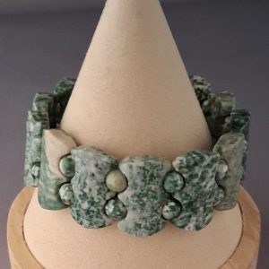 Green Spot Agate Stretchy Bracelet