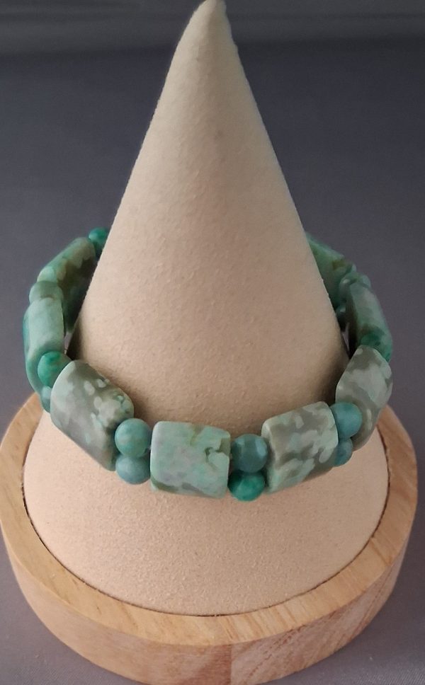 Green Matrix Jasper Stretchy Bracelet