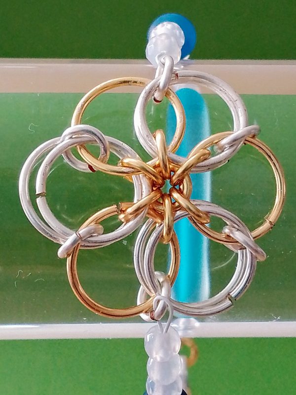 Chain Maille Flower Connector Bracelet - Image 5