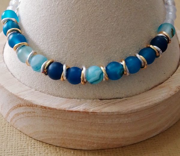 Linked Ring & Agate Bracelet