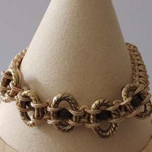Hematite noughts and crosses slider bracelet